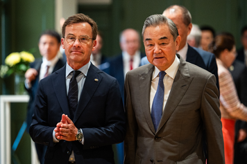 Prime Minister Ulf Kristersson and China’s Minister of Foreign Affairs Wang Yi.